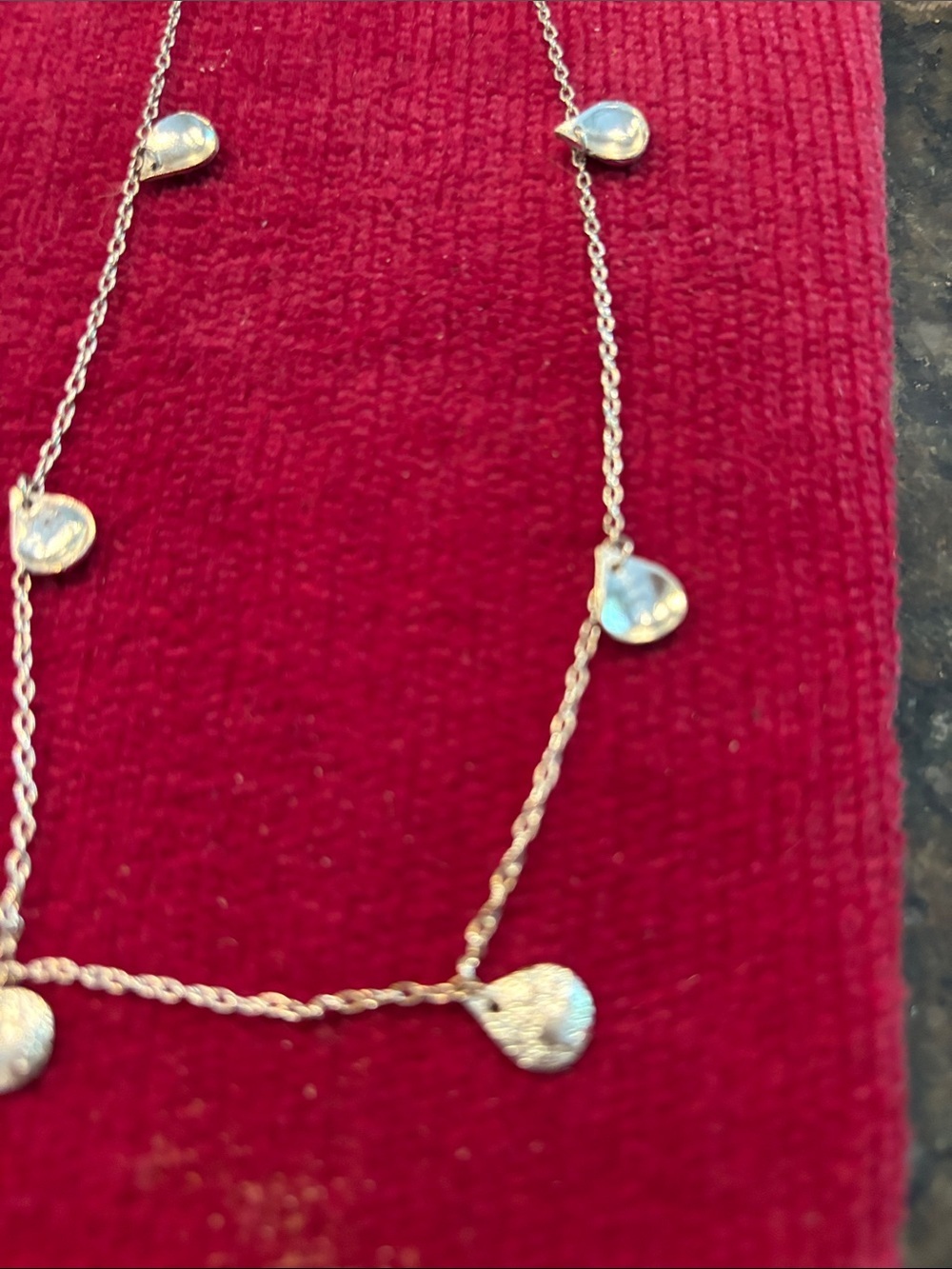 Stella & Dot Delicate Silver Teardrop Station Necklace - Picture 2 of 3